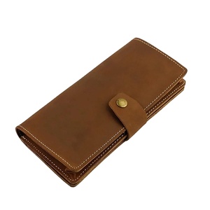 กระเป๋าสตางค์หนังวัวกระดุมปิดแบบมืออาชีพมีบริการรับบัตรและกระเป๋าหนังเหรียญ - Product Image 1