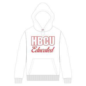 White Men HBCU Educated Pullover Hoodie Red Chenille y diseño bordado Greek Life Apparel Ropa universitaria personalizada - Product Image 2