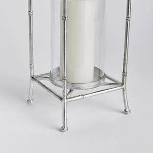 Silver <b>Vintage</b> Style Metal Candle <b>Lantern</b> with Glass Holder Home Decor & Wedding Candle Jars - Product Image 2