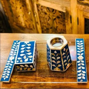 Home Decoration Mother of Peal <b>Candle</b> Holder With T Lite White Wash Color Standard Size <b>Candle</b> Stand for Wedding Decor Handmade - Product Image 2