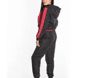 2025 nouveau Design Logo personnalisé femmes deux pièces tenues ensemble taille haute pantalon à manches longues fermeture éclair avant coupe-vent combinaison survêtement - Product Image 3