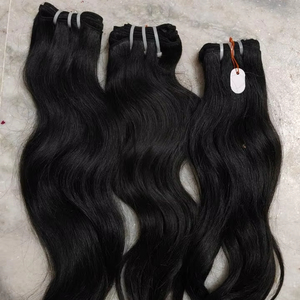 Máquina Remy de doble estiramiento Extensiones de cabello de doble trama 100% Máquina de costura Extensión de trama de cabello humano de color de doble trama - Product Image 1