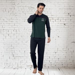 <b>Men's</b> Comfortable <b>Thermal</b> Sleepwear Loungewear Big Size Soft Pajama Set Long Sleeves Breathable Cotton Blend Stylish <b>Pyjamas</b> - Product Image 5