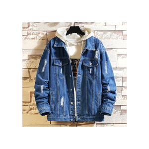 Men Custom Wholesale Printing Fashion <b>Denim</b> <b>Jacket</b> / Plus Size Long Sleeve <b>Jacket</b> for Men No Shirt / Men's Jeans <b>Denim</b> <b>Jackets</b> - Product Image 2