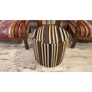 Moroccan Leather Pouf Handmade Ottoman Footstool Traditional Handcrafted <b>Pouffe</b> Home Decor Boho Ottoman <b>Seat</b> Living Roo - Product Image 1