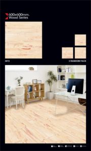 Carreaux de céramique série bois 600x600 mm, imitation pierre, texture ACCENTS, surface brillante, sol pour villa WA 6, absorption d'eau de 8% - Product Image 2