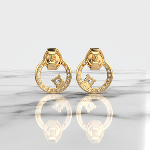 Boucles d'oreilles tendance en forme de halo ouvert, diamant moissanite VVS1, boucles d'oreilles à boucle, mode féminine, cercle rond, coupe éternelle, argent 925 - Product Image 4