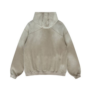 Pull-over à capuche surdimensionné personnalisé pour hommes, Streetwear d'hiver lavé à l'acide avec logo brodé 100% coton, poids du tissu de 500 grammes - Product Image 4