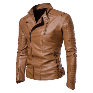 Vente en gros, meilleure vente, dernière veste en cuir pour homme, col montant de haute qualité, taille XS, veste en cuir tendance pour l'hiver - Product Image 3