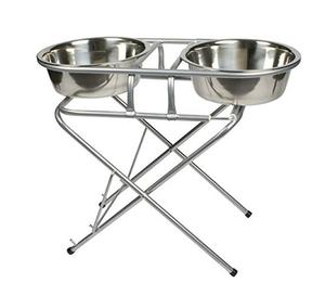 Bols de service de nourriture pour chiens de conception merveilleuse en acier inoxydable couleur argent bols de nourriture pour animaux de compagnie et chiens avec support - Product Image 6