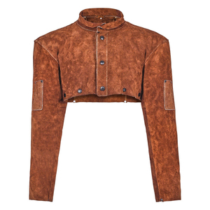 Chaqueta de Cuero Resistente de Talla M para Hombre y Mujer con Mangas de Capa Resistentes al Fuego, Mangas de Capa de Soldadura, Piel de Cocodrilo - Product Image 1