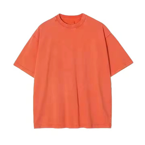 T-shirt vintage délavé à l'acide pour homme, personnalisé, 220 g/m², 100 % coton, surdimensionné, manches courtes, vêtements d'été, faible MOQ OEM - Product Image 1