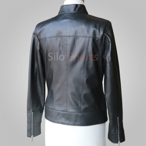 Chaqueta Acolchada de Piel de Oveja Negra Original Hecha a Mano para Mujer, Forro de Algodón Transpirable, MOQ Bajo, 100% Alta Calidad - Product Image 2