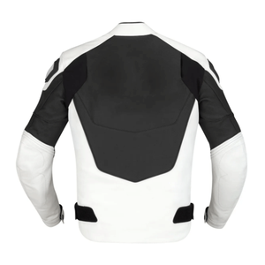 Chaqueta de invierno de cuero de vaca genuino de calidad superior, protecciones blindadas CE, carreras, Blanco/Negro, Unisex, a prueba de viento - Product Image 4