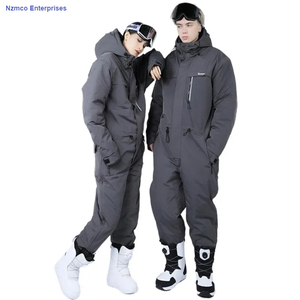 Combinaison thermique une pièce pour hommes et femmes Ski Snowboard extérieur imperméable coupe-vent respirant fermeture à glissière conception imprimée - Product Image 1
