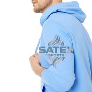 Winter Men's High Quality 100% Cotton Fleece Zipper Hoodie-Solid Color Embroidered 2 Pcs OEM Custom Service Wholesale - Product Image 3