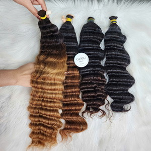 Cheveux en vrac noirs fabriqués à partir de cheveux humains vietnamiens à 100%, produit de haute qualité, nouveau produit du Vietnam, 100 grammes # Cheveux vierges bouclés 4 couleurs - Product Image 4