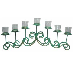 Juego de portavelas votivo de vidrio y Metal de alta calidad de primera calidad para decoración de mesa, Decoración de mesa de boda moderna de lujo - Product Image 1