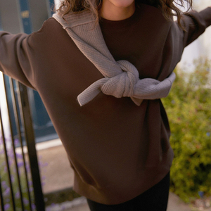 Sudadera de algodón de peso pesado para mujer, ropa de calle de gran tamaño, sudadera personalizada Lisa gruesa/último diseño, sudadera personalizada con hombros caídos - Product Image 3