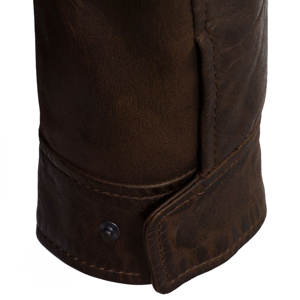 Automne hiver hommes mode veste en cuir véritable en gros personnalisé nouveau marron à manches longues avec col montant enduit de traitement - Product Image 4