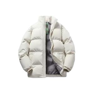 Veste matelassée à col rond pour homme, style décontracté, patchwork, fermeture éclair, doublure polaire longue - Product Image 3