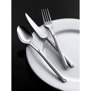 Juego de Cubiertos de Acero Inoxidable en Oferta, Cuchara, Tenedor y Cuchillo con Diseño de Bucle, Acabado Plateado Pulido para Restaurante, Hotel, Bodas y Fiestas - Product Image 2