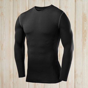 Camiseta Deportiva Transpirable Lisa al por Mayor para Hombre, Camiseta de Compresión para Gimnasio, Fitness, Culturismo y Entrenamiento - Product Image 3