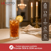 LAKOTTO Verre à eau en cristal taillé en forme de cœur 440 ml, verrerie en gros, approvisionnement en vrac, cadeau promotionnel pour hôtel et bar, impression de logo personnalisée