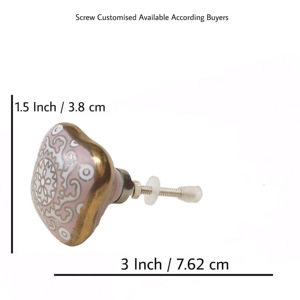 Lilas hexagone marocain industriel or travail fleur boutons en céramique pour cuisine commode tiroir salle de bain chambre extérieur hôtel - Product Image 3