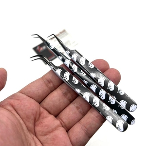 Pince à épiler d'extension de cils en acier inoxydable durable avec logo personnalisé Boo Print Testé à la main Pince à épiler Halloween de haute qualité - Product Image 6