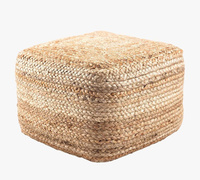 Tabourets ronds en jacinthe d'eau Ottoman et tables d'appoint Décor naturel fait à la main pour salon ou chambre à coucher écologique