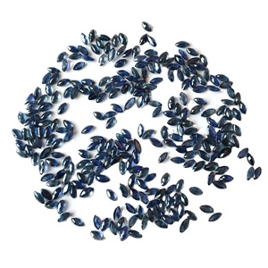 Saphir bleu naturel taillé marquise à facettes certifié IGI 2x4mm 2.5x5mm pierres précieuses en vrac traitées thermiquement pour bijoux calibrés - Product Image 1