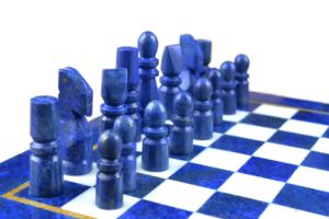 Chất Lượng Cao Sang Trọng Thủ Công Bằng Đá Cẩm Thạch Lapis Cờ Bộ Bán Buôn Tùy Chỉnh Thiết Kế Trang Trí Đá Cẩm Thạch Lapis Bàn Cờ Trò Chơi - Product Image 3