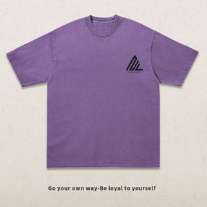 เสื้อยืดผู้ชายวินเทจผ้าว็อนซักแบบผสมกรดทำจากโพลีเอสเตอร์/ ผ้าฝ้ายผสม - Product Image 3