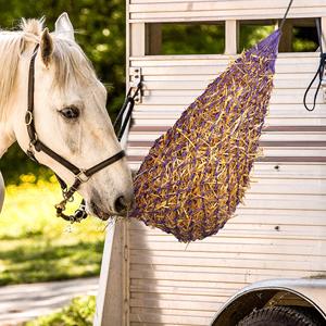 Sac à foin pour cheval en nylon maillé robuste, grande taille, alimentation lente, sangle de transport réglable, logo personnalisé, couleurs équestres - Product Image 3