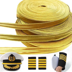 Wholesale Customized Embroidered Gold Braid Galon <b>Trim</b> Lace Textile Ribbon for Uniform Decorations with Thread Accessory Usage - Product Image 5