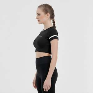 Black Knitted Fabric <b>Top</b> with Letter Decoration Elegant Balance Design - Product Image 3