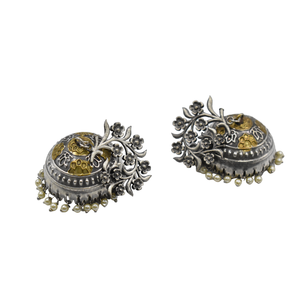Último diseño de joyería de moda de alta calidad de plata de aspecto similar Dualtone Jhumka Stud pendiente joyería para mujeres y niñas - Product Image 1
