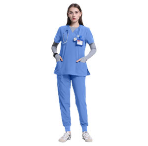 Conjunto de uniformes médicos de estilo moderno Unisex Doctor Enfermera Hospital Uniforme quirúrgico Jogger Pantalones Top Logotipo personalizado de alta calidad - Product Image 1