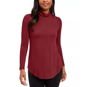 Cardigan da Donna JM Collection, Casual, Tinta Unita, Collo Alto, Rosso, Taglie Forti, Lunghezza Corta - per Autunno Inverno Primavera - Product Image 1