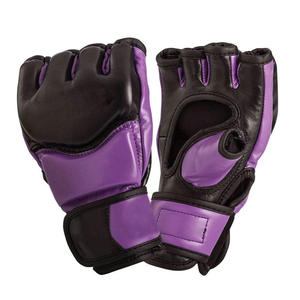 Nouveaux gants MMA pour adultes en noir et violet avec impression de logo personnalisé Gants en cuir de différentes tailles pour l'extérieur - Product Image 1
