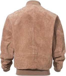 Blouson de baseball en cuir pour homme en daim vintage - Product Image 5