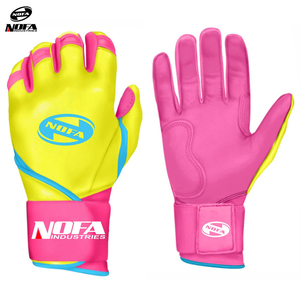 Genuine Leather Batting Gloves for Men Kids Youth Custom Logo Design with Long Cuff <b>Softball</b> and Baseball Gloves - Product Image 2