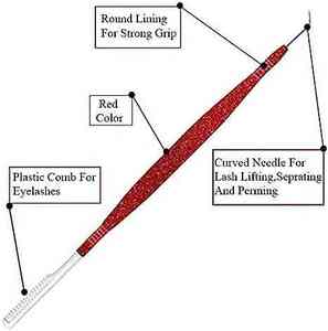 Outil de levage de cils professionnel OEM avec peigne en plastique | Séparateur de cils en métal de haute qualité à revêtement rouge brillant pour salons de beauté - Product Image 4