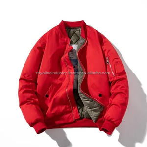 Blouson aviateur pour homme, grande taille, uni, hiver, décontracté, coupe-vent, parka rouge rose, vintage, tendance, veste de baseball, imperméable - Product Image 2