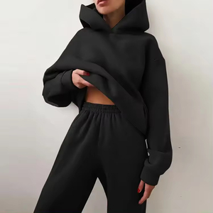Sweatshirts à capuche et sweatshirts pour femmes OEM personnalisés graphique grande taille ensemble de sweatshirts à capuche surdimensionnés pour femmes - Product Image 6