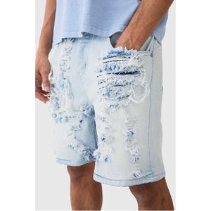 Service OEM Short en jean d'été pour hommes Pantalon en denim respirant au design unique et à la mode décontracté avec coupe décontractée - Product Image 3