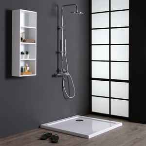 AOSTA 90x90 cm Plateau de douche carré fin en acrylique Fournitures de bain et de toilettes - Product Image 3