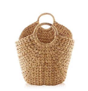 Natural Rattan Woven Eco-Friendly <b>Storage</b> <b>Basket</b> with Handles <b>Rectangle</b> Shape Rustic Multi-Purpose Living Room Organizer - Product Image 4