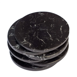 Posavasos de cristal de alta calidad, uso de regalo, posavasos de mármol negro artesanales de piedra para beber, mayorista de curación de piedra Natural - Product Image 4